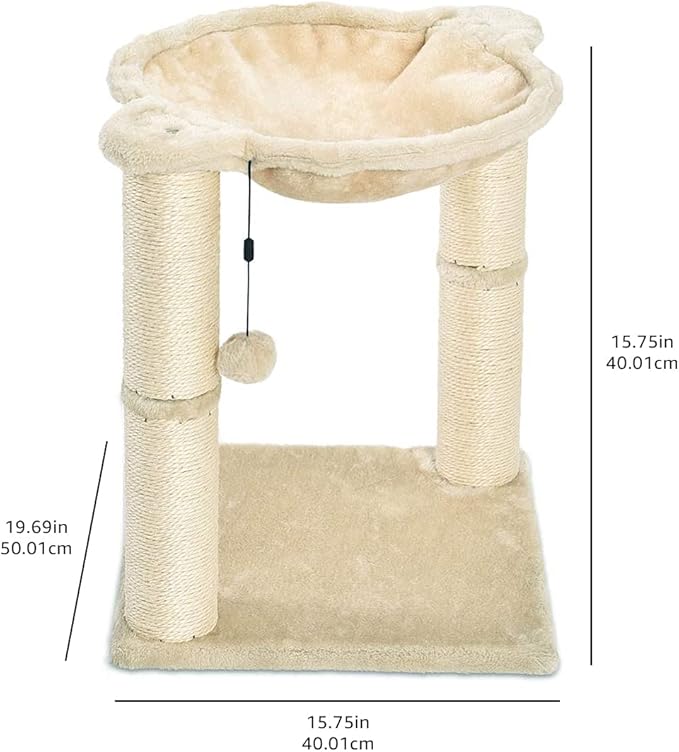 Amazon Basics Cat Tower with Hammock Bed and Scratching Post - Image 5