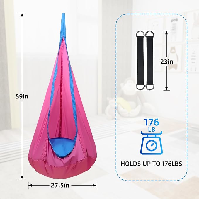Kids Swing Seat Hammock Chair Indoor Outdoor Hanging Chair - Image 5