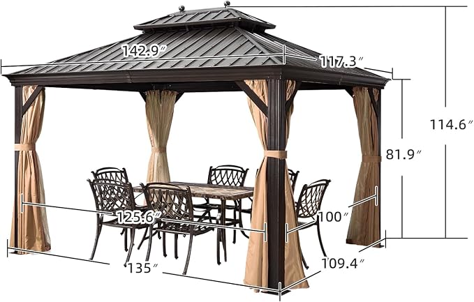 PURPLE LEAF 10' X 12' Hardtop Gazebo Canopy - Image 9