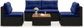 Tangkula 5 Piece Rattan Sofa Set, Outdoor Wicker Furniture Set w/Seat & Back by TANGKULA
