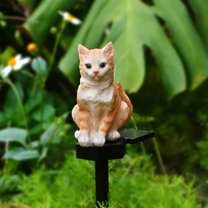 Cat Solar Light Ornaments Garden Decor Outdoor Lawn Decorations Cute Animal - Image 4