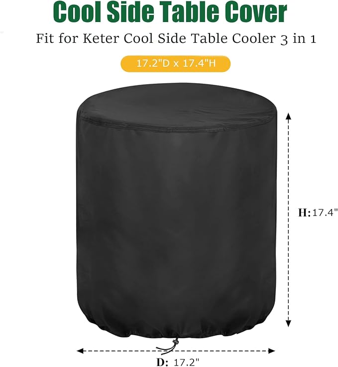 Patio Table Cover for Keter Cool Side Table Cooler, Waterproof Ice Chest - Image 2