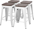 FDW Metal Bar Stools Counter Height Barstool Stackable Barstools Indoor Outdoor by FDW