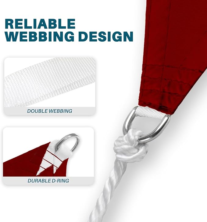 Coarbor 16'x17' Waterproof Sun Shade Sail Rectangle Canopy Shade Cover - Image 4