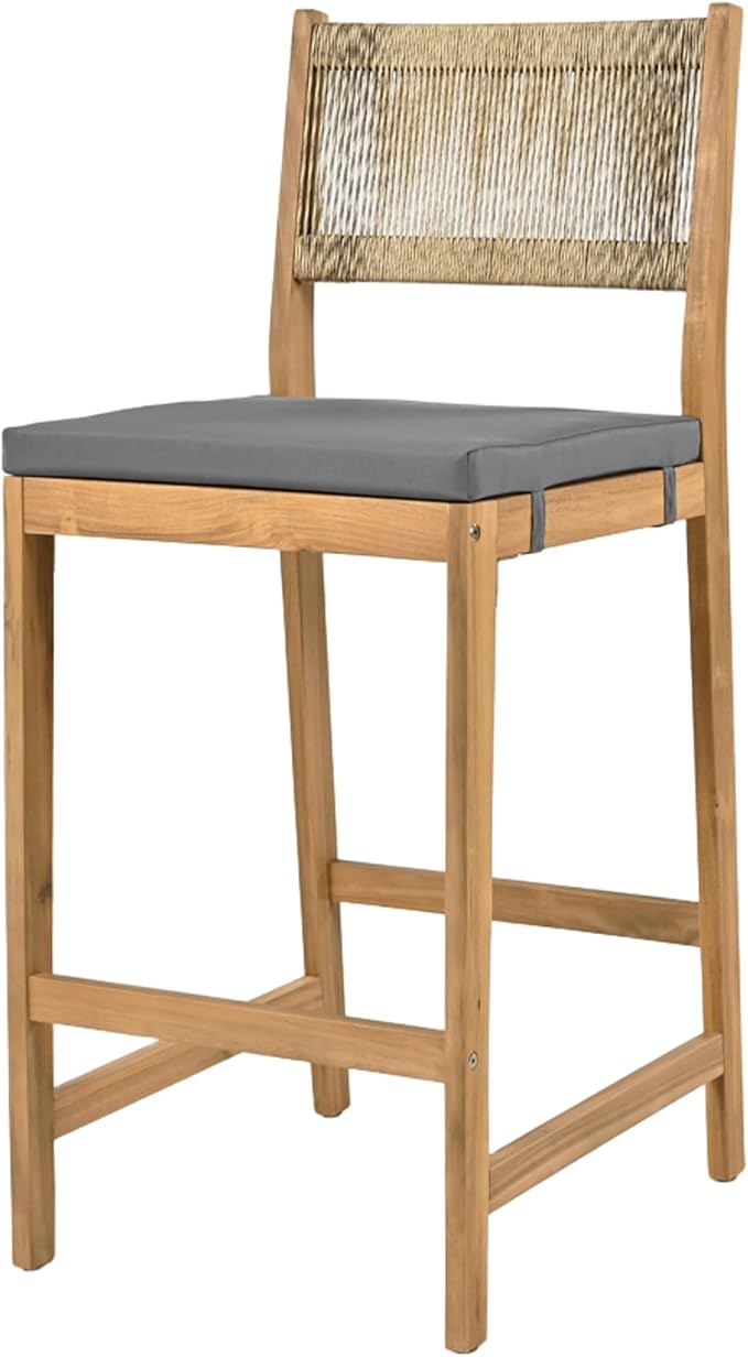 Christopher Knight Home Barron 5-Piece Acacia Wood Patio Bar Set, Patio Bar - Image 9