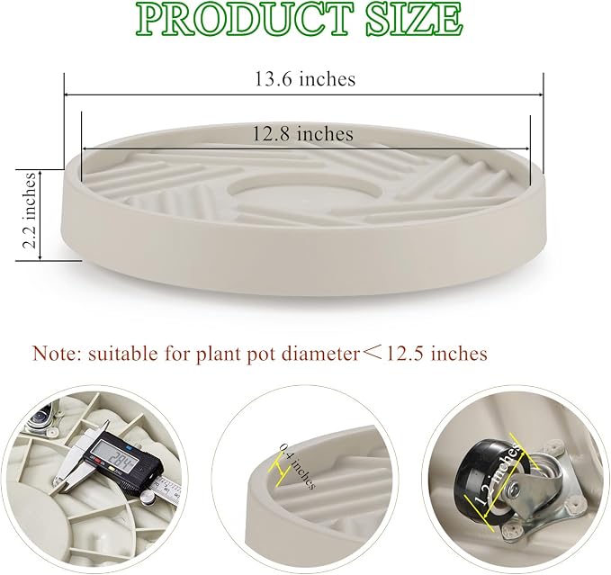 2 Pack Plant Caddy with Wheels, Flower Pot - Image 3