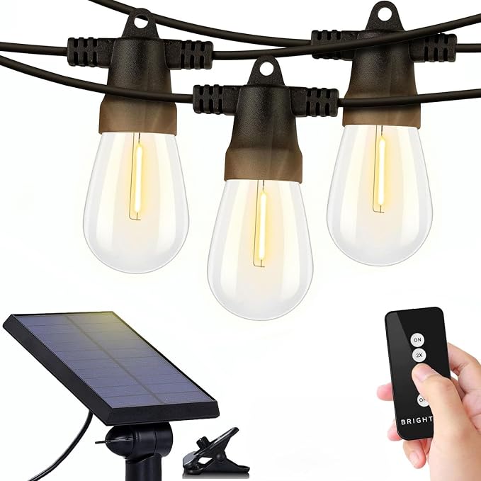 Brightech Ambience Pro Solar Powered Outdoor String Lights, 48ft Remote Control by Brightech