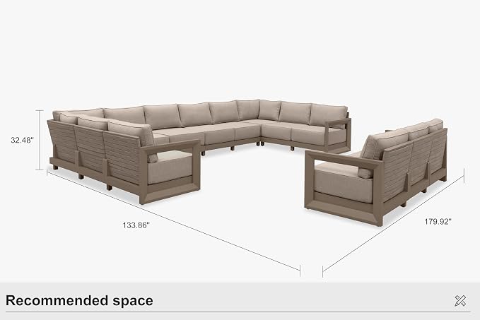 PURPLE LEAF Patio Furniture Set Enclosed Outdoor Couch - Image 9