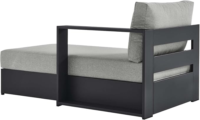 Modway Tahoe Powder-Coated Aluminum Outdoor Chaise Lounge Gray - Image 5