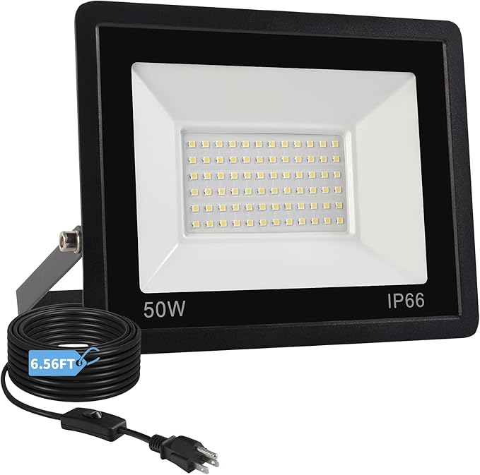 50W Flood Lights Outdoor, 8000LM Bright LED Work Light, IP66 Waterproof Outside by Unknown