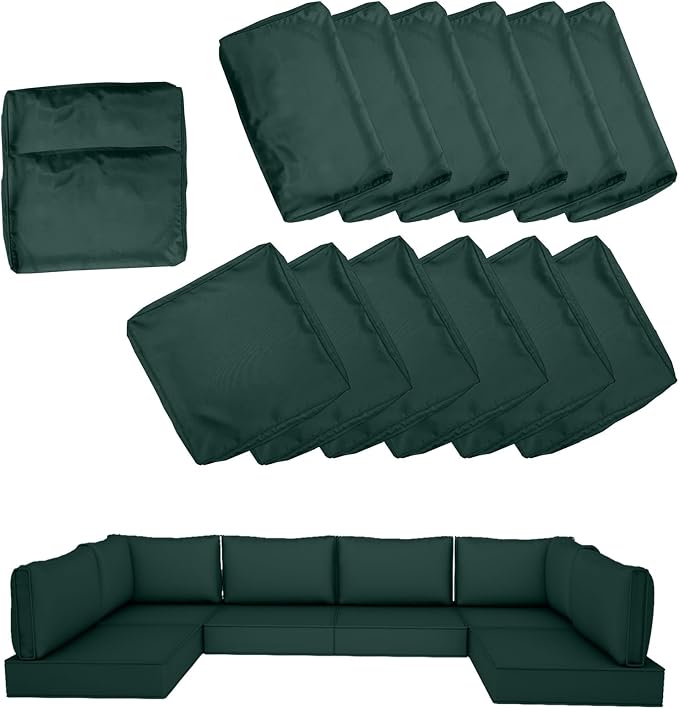 14 Piece Outdoor Patio Cushion Cover Replacement, Waterproof Patio Cushion by SpaceHop