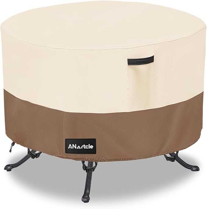 Round Patio Table Cover 50"DIA x 23"H, 100% Waterproof, Heavy Duty by PatioFurnitureCovers