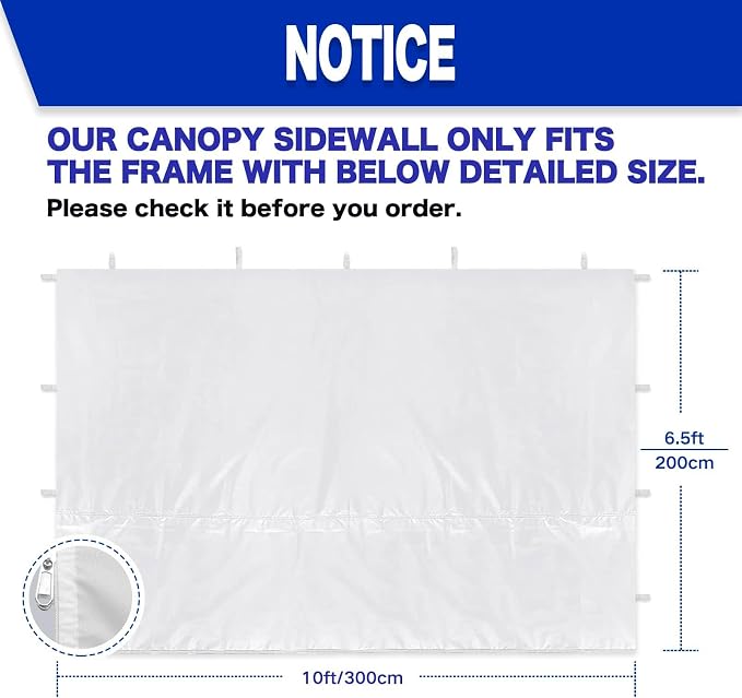 Instant Canopy Tent Sidewalls for 10x10 Pop Up Canopy Waterproof, 99% UV - Image 4