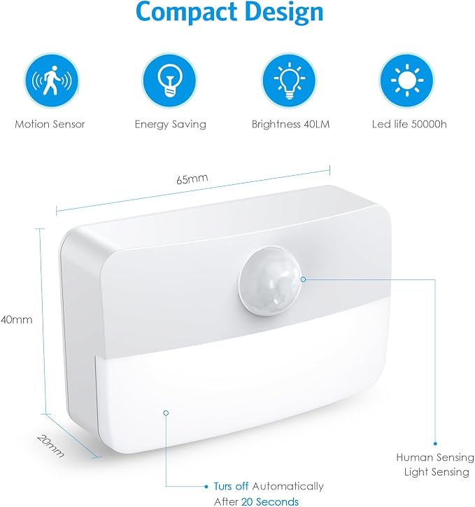 AMIR 6 Pack Mini Motion Sensor Stair Light - Image 6