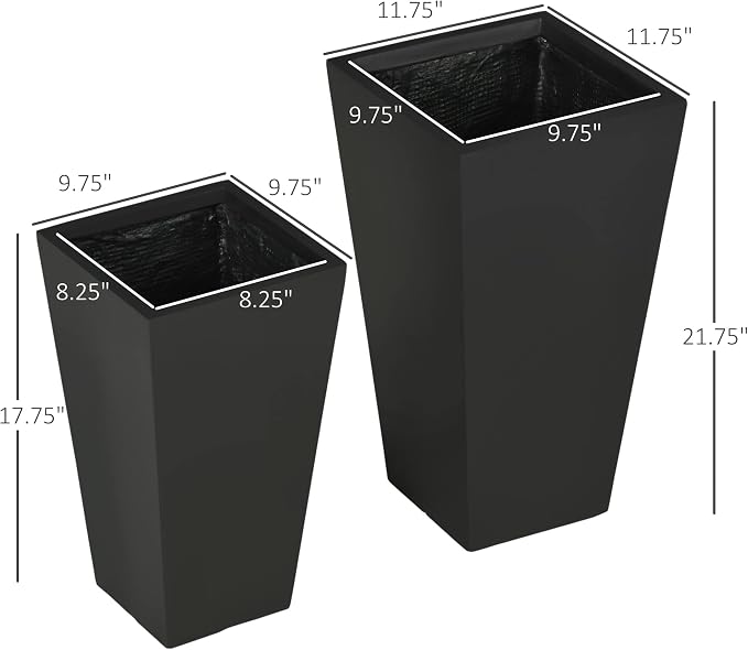 Outsunny 2-Pack Outdoor Planter Set, Flower Pots - Image 7