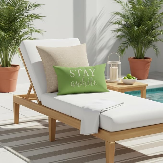 PANDICORN Welcome to Our Porch Stay Awhile Outdoor Lumbar Decorative Throw - Image 3