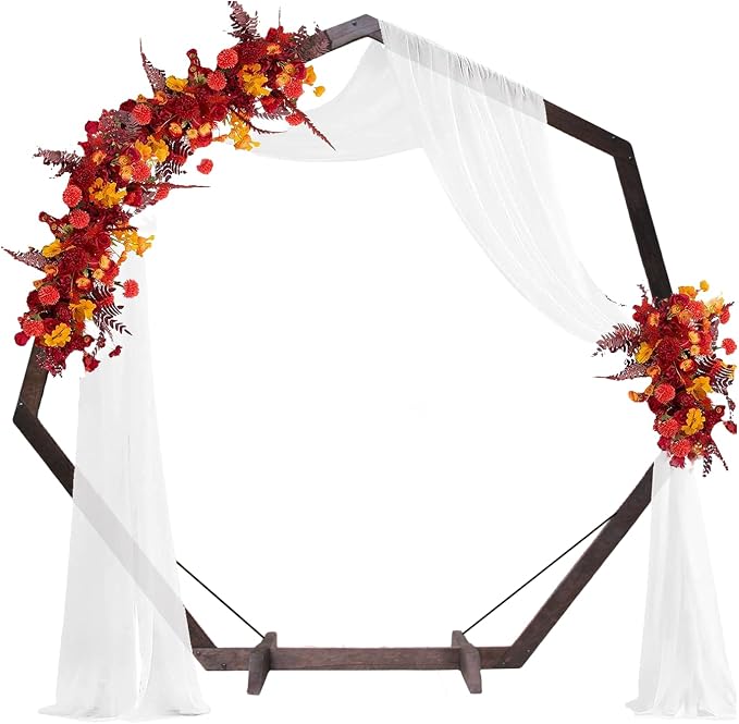 7FT Wedding Arch, Heptagonal Wood Arch by THORISE