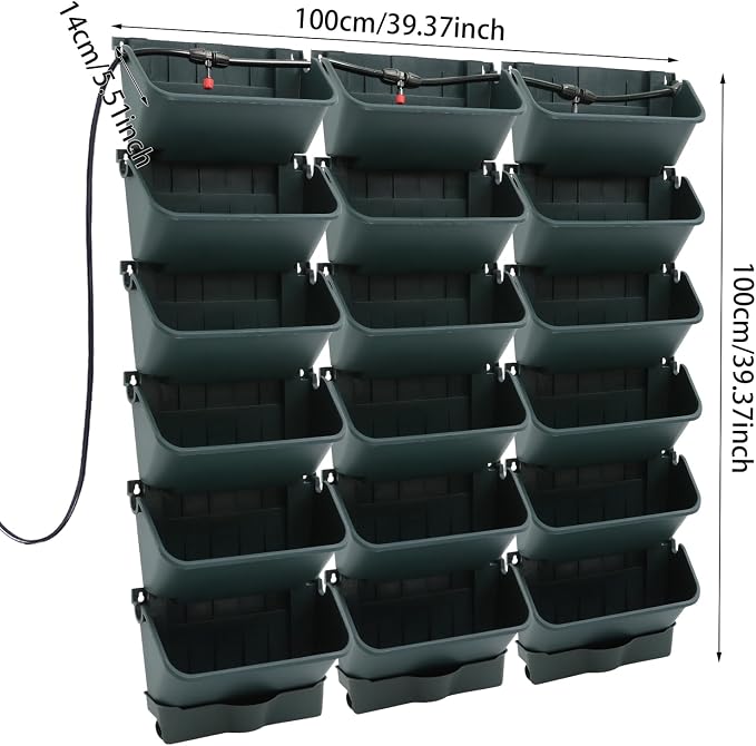 18 Pots Self-Watering Vertical Garden Planter Wall Mounted, - Image 2