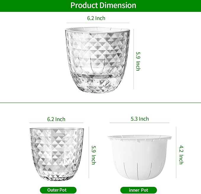 Self Watering Pots for Indoor Plants, Flower Pots, Self Watering Plant Pot-3pcs - Image 2
