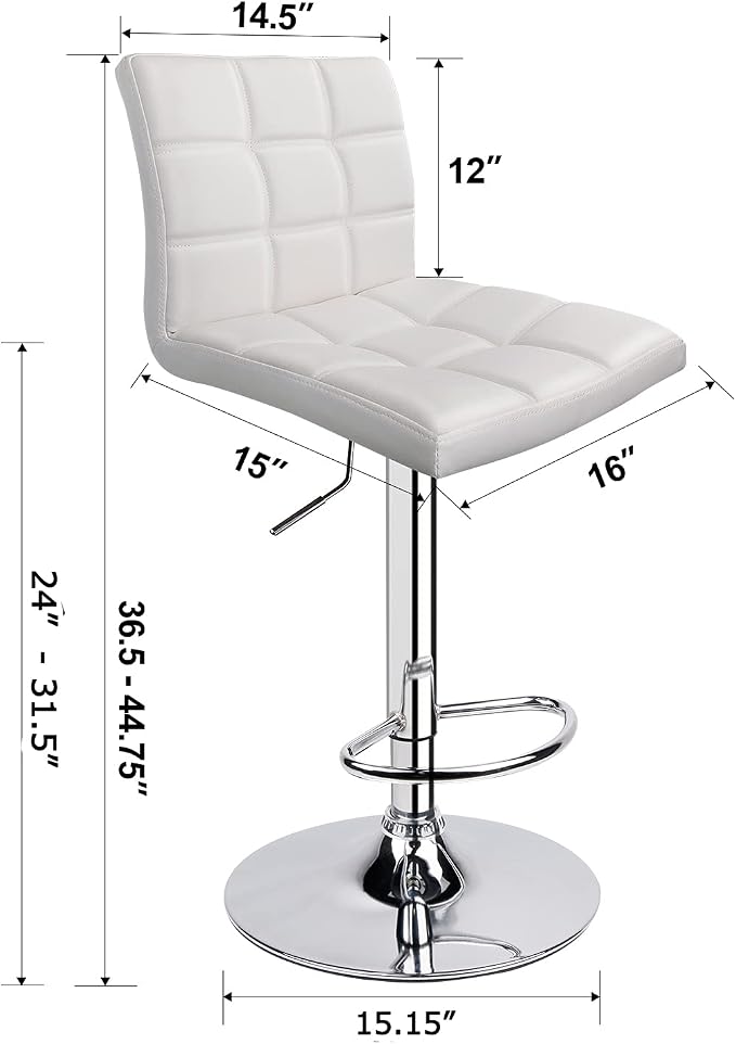 Leopard Modern Square PU Leather Adjustable Bar Stools - Image 2