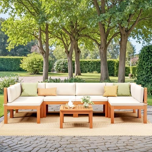 Devoko Outdoor Sectional Couch 7 Pieces Patio Sectional Sofa - Image 5
