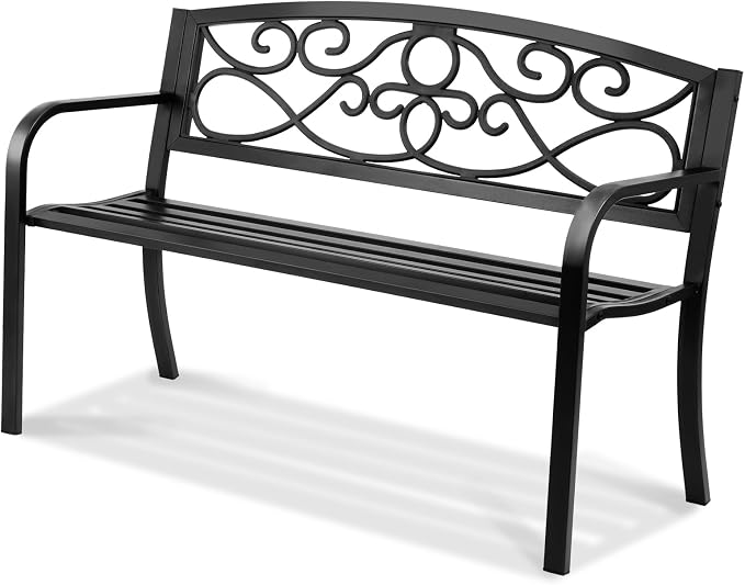 VEVOR Outdoor Bench, 50 inches Metal Garden Bench - Image 9