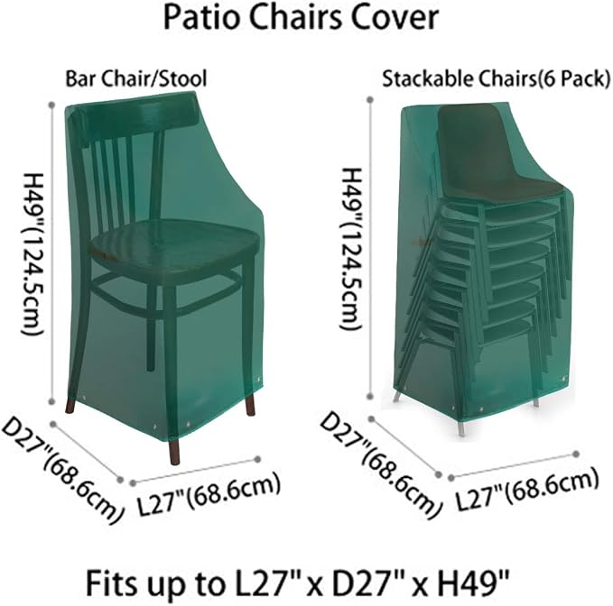 RosieLily High Back Patio Chair Covers Waterproof Heavy Duty Stackable Outdoor - Image 5