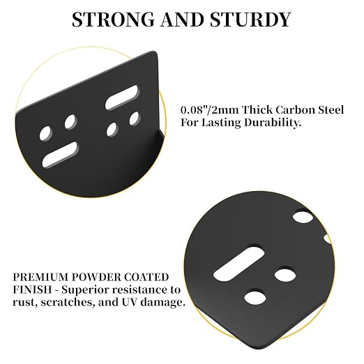4PCS Post Base Pergola Brackets Kit, Heavy Duty Black Metal Powder Coated Wood - Image 3