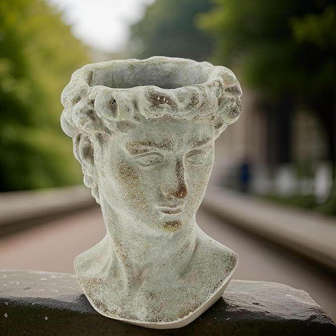 The Bridge Collection Antique Style Old World Greek Statue Head Cement Face - Image 6