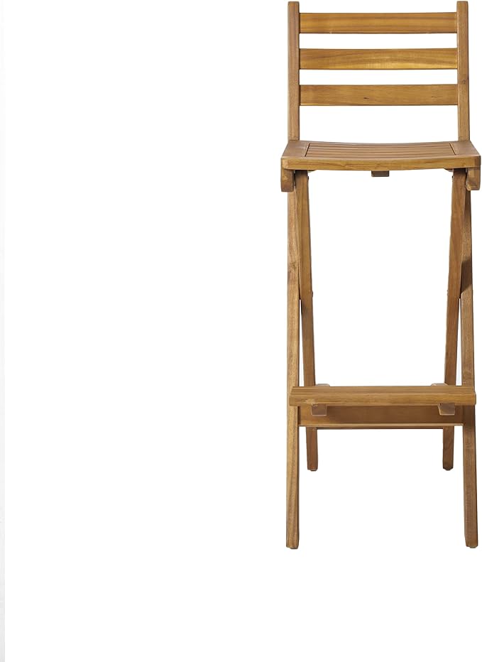 Christopher Knight Home Tundra Outdoor Foldable Wood Barstool Set, 2-Pcs Set - Image 5