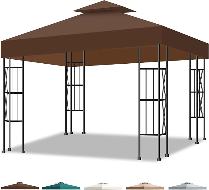 10x10 Canopy Replacement Top Cover Canopy Top Replacement Double Layer Vented by Qdreclod