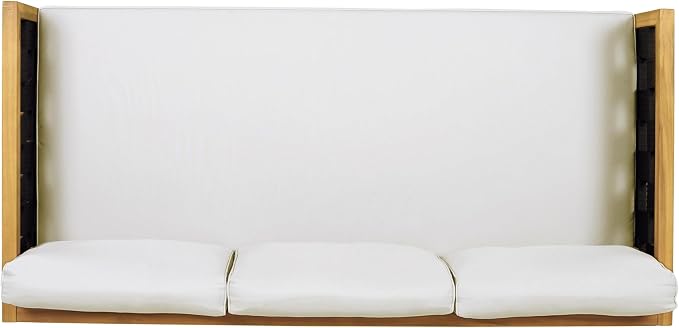 Merax Outdoor 3 Seater Daybed, Acacia Wood Patio Day Bed Couch Sofa - Image 8