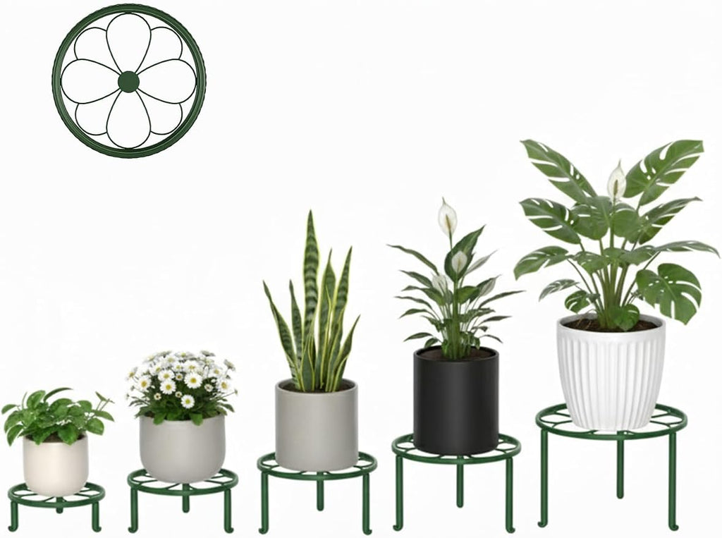 5 Pack Plant Stand for Flower Pot Heavy Duty Potted Holder Home, Round Plant - Image 2