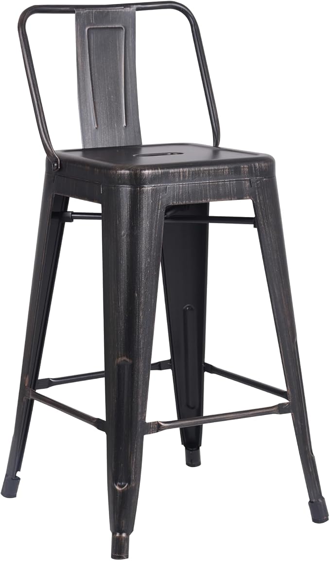 AC Pacific 24” Metal Backless Barstool Set of 2 – Country Rustic Style - Image 4