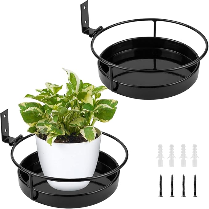 ARTORA Wall Mounted Plant Holder, 2 Pack Metal Flower Pot Wall Hanging Shelf by ARTORA