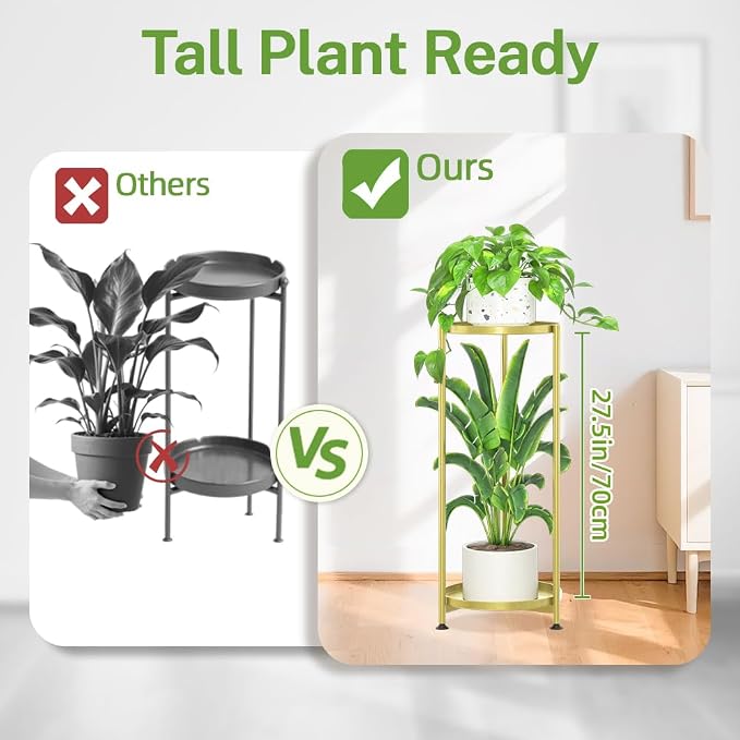 iDavosic.ly 2 Tier Corner Plant Stand Indoor, Tall Vertical Metal Flower Heavy - Image 3