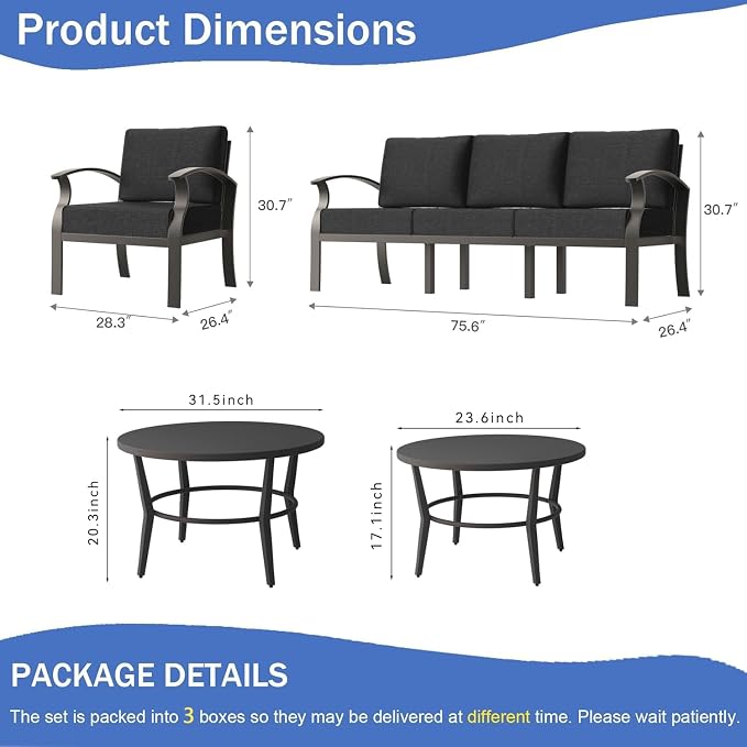 Kullavik Aluminum Patio Furniture Set - Image 4