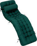 Tudomro 1 Pcs Dark Green 66'' Outdoor Chaise Lounge Cushion Waterproof Patio by Tudomro