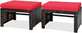 Nightcore 2-Piece Outdoor Wicker Ottomans, Outdoor Foot Rest Seat by Unknown