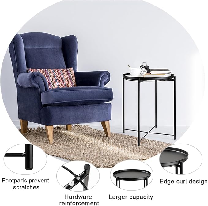 danpinera Metal Black Side Table - Image 5