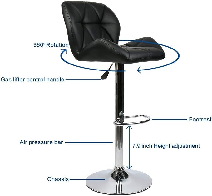 ARTETHYS Bar Table Set of 3 Adjustable Round Desk and 2 Swivel Pub Stools - Image 8