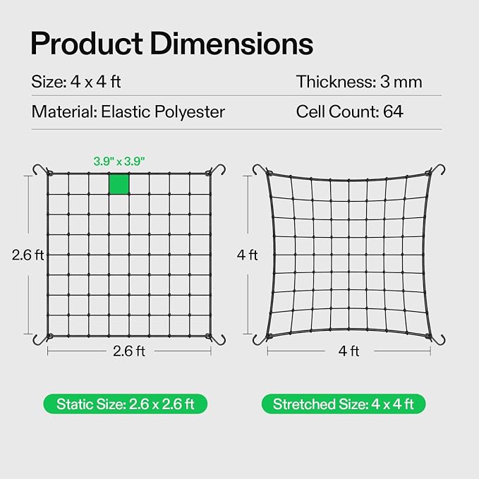 VIVOSUN 4 x 4Ft. Elastic Trellis Netting - Image 7