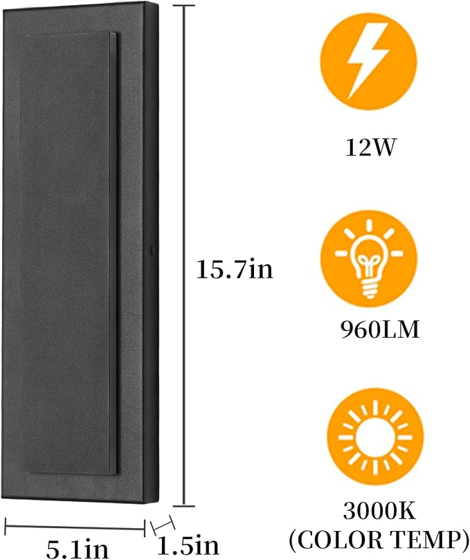 1 Pack Outdoor Wall Light For House, Modern Wall Lighting, Waterproof Exterior - Image 8