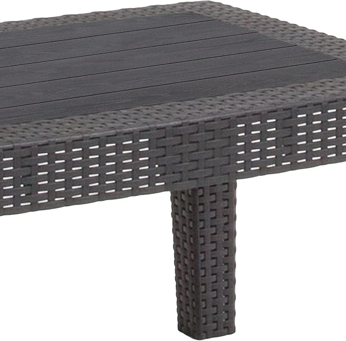 Flash Furniture Seneca Dark Gray Faux Rattan Coffee Table - Image 7