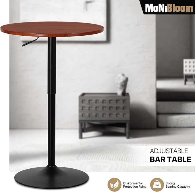 MoNiBloom Round Bar Table Adjustable Height, BistroTable - Image 7
