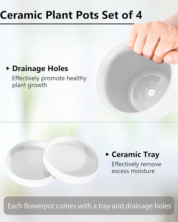 EFISPSS Flower Planter –5 inch Ceramic Plant Pots - Image 5