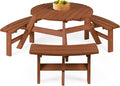 Best Choice Products 6-Person Circular Outdoor Wooden Picnic Table by BestChoiceProducts