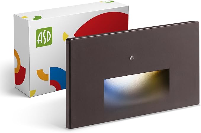 ASD LED Recessed Step Light Fixture, Dusk to Dawn Outdoor Stair Tread Lighting by ASDLightingCorporation