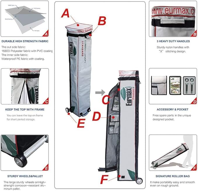 Eurmax USA 8'x12' Pop-up Canopy Tent Commercial Instant Canopies - Image 4