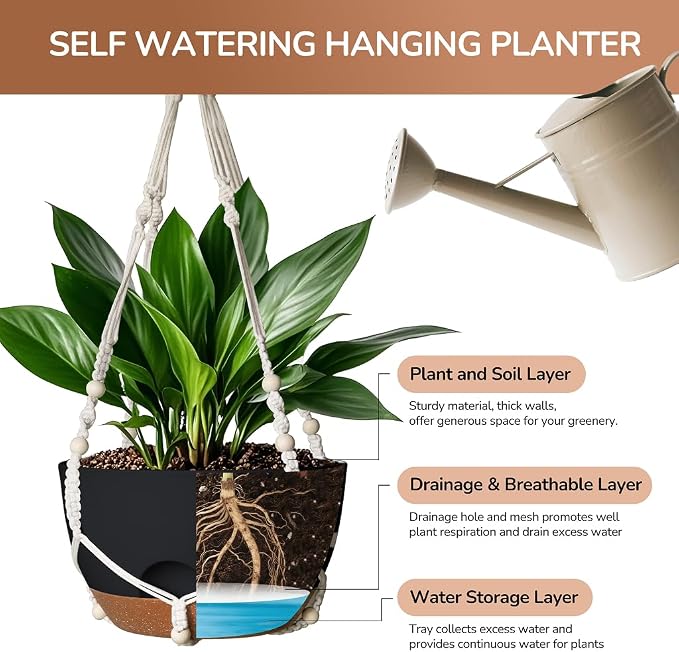 12 Inch Hanging Baskets for Plants Outdoor, Hanging Planters for Indoor Outdoor - Image 3